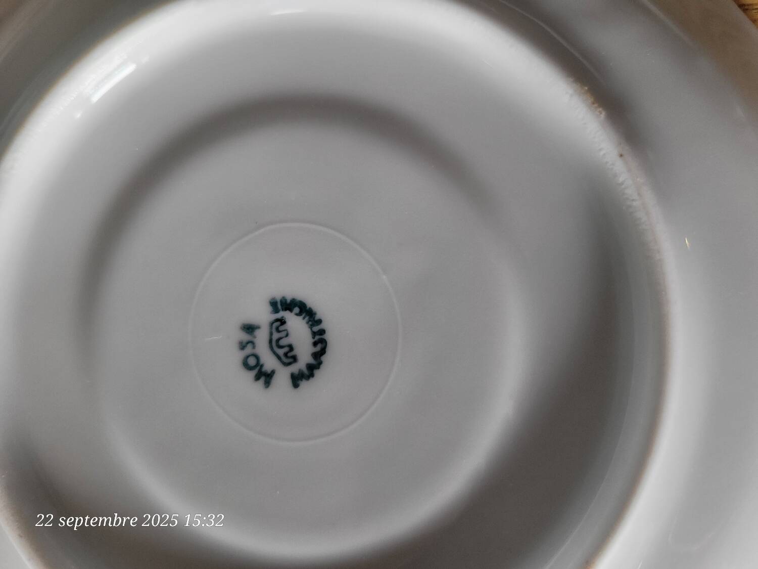 4 antique cups and saucers