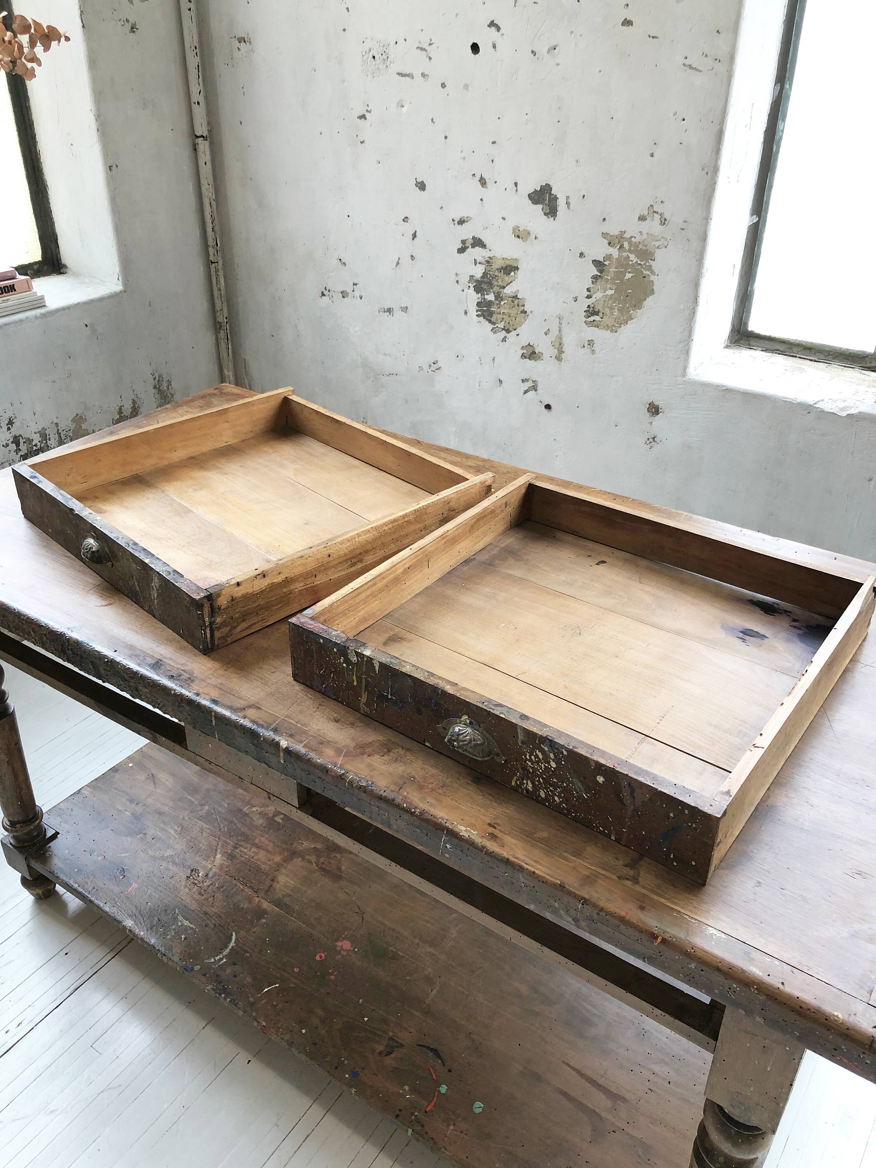 Artist studio oak draper table