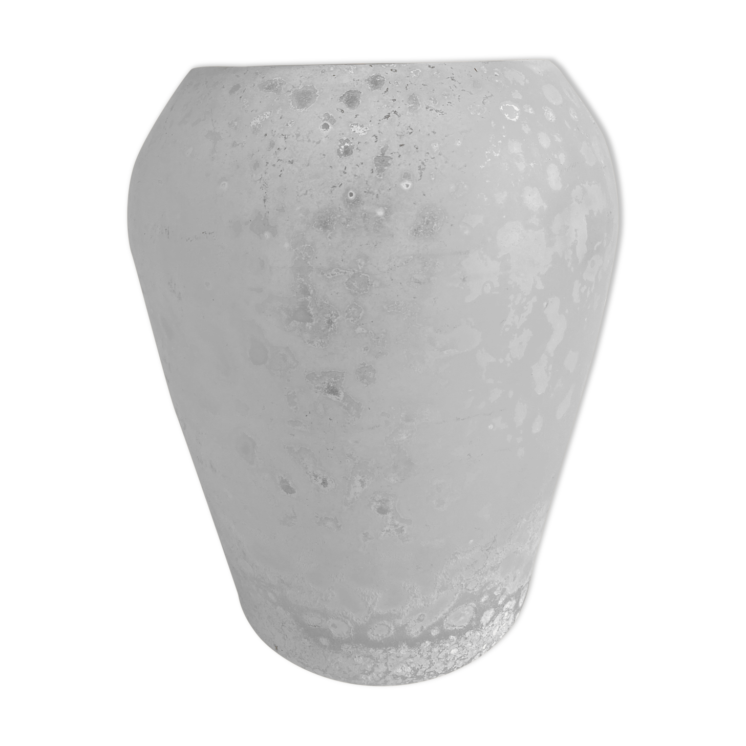White frosted glass vase