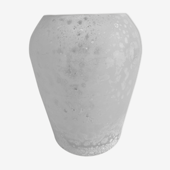 White frosted glass vase