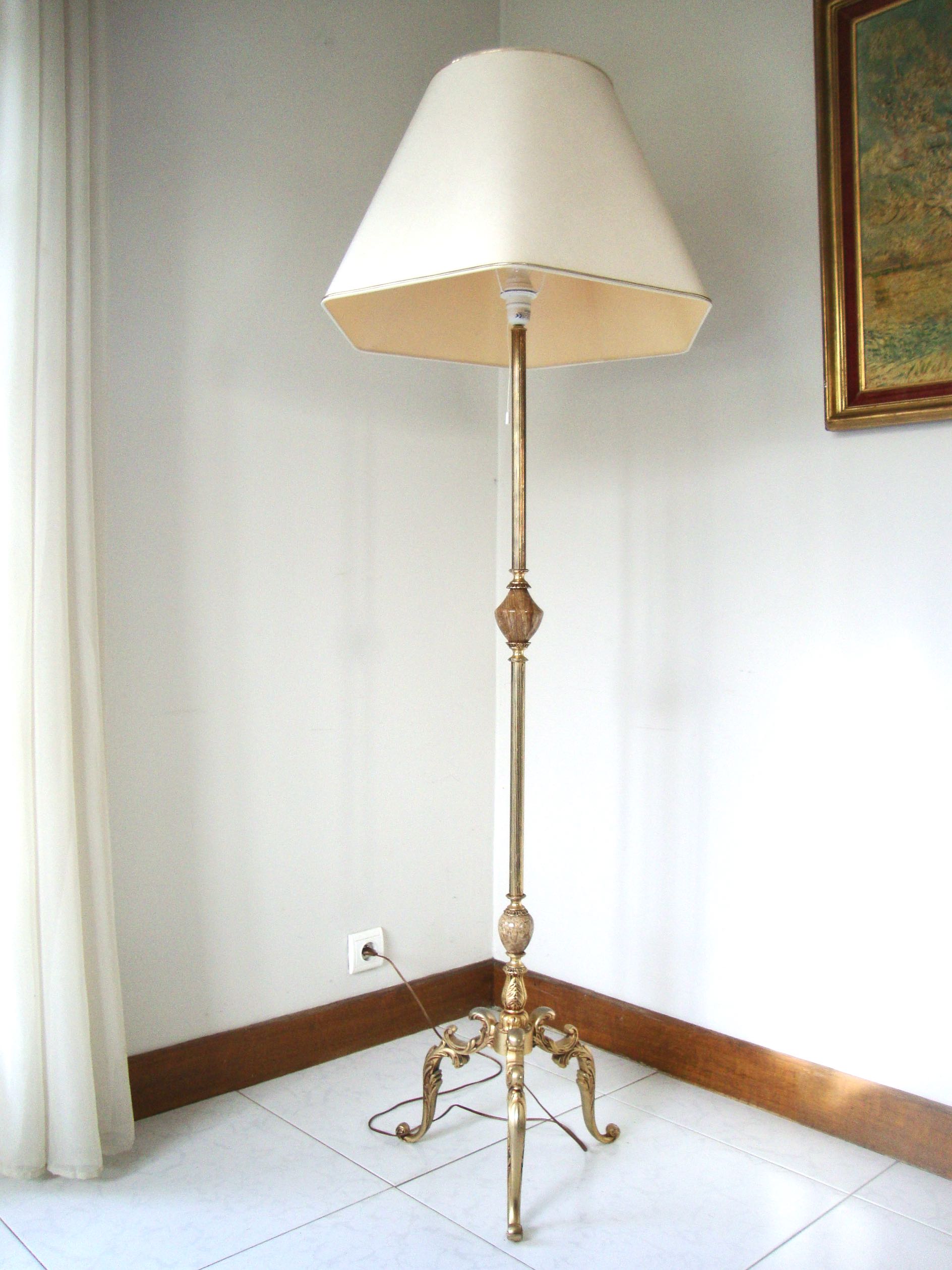 Golden metal lamp lamp 60s