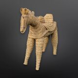 Hand crafted straw donkey, Marocco 1970s