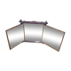 Napoleon III triptych wall mirror in blackened wood imitation bamboo 26x23cm