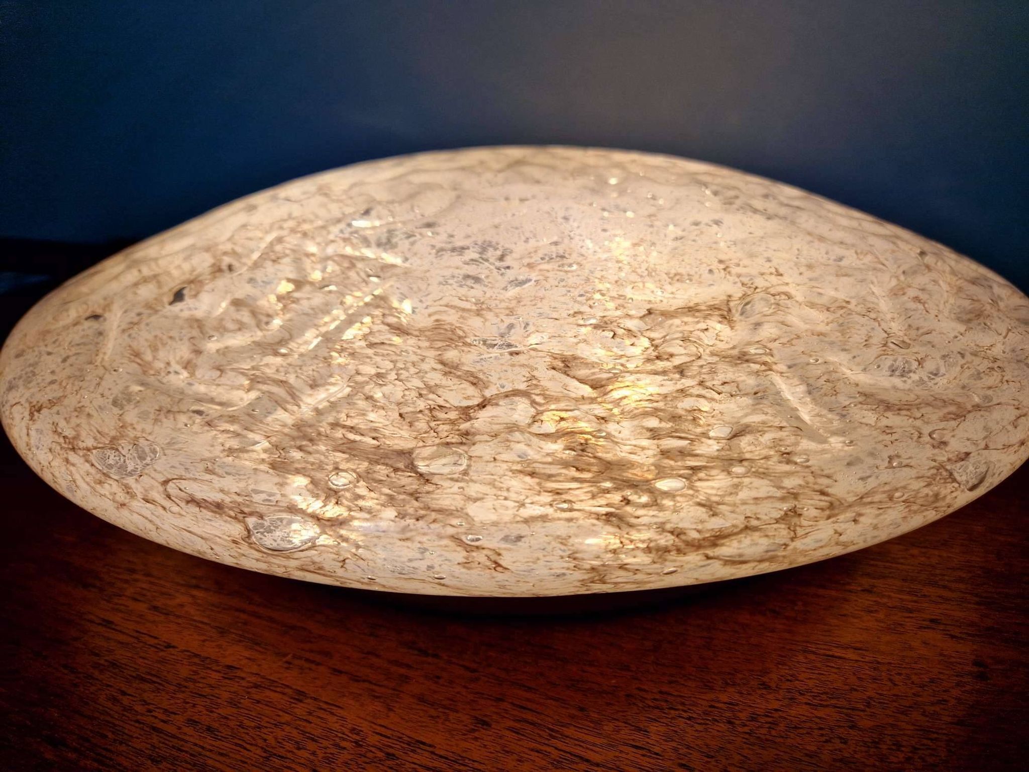 Large frosted glass ceiling light (diam 45cm), Doria, 1970