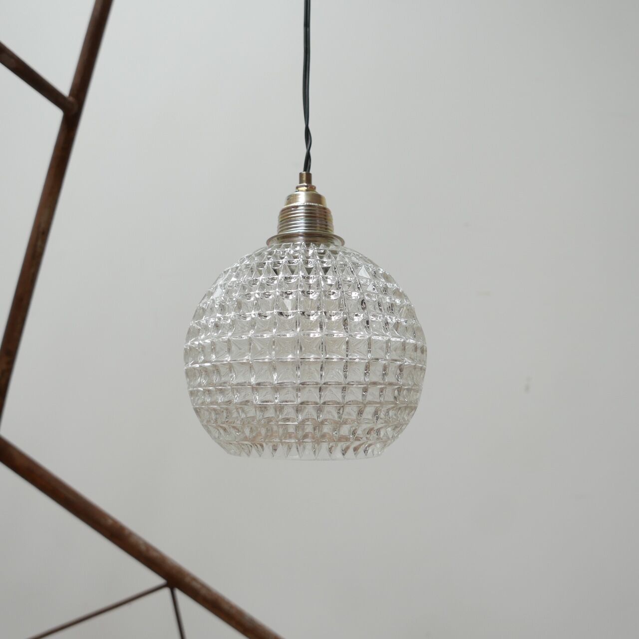 Late 20th dutch glass ball pendant light