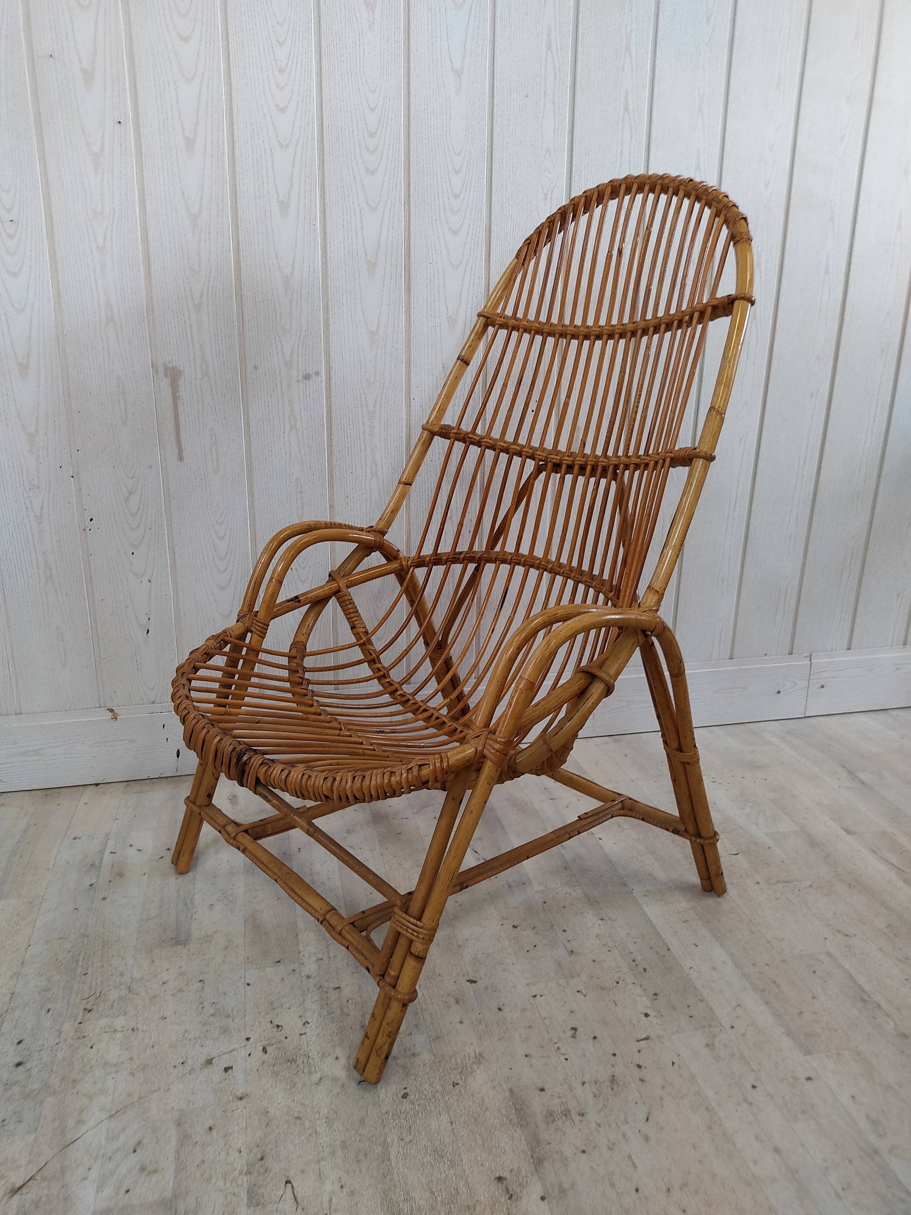 Fauteuil rotin vintage adulte