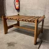 Vintage Pine Coffee Table, Reconstruction Period, Brutalist Design
