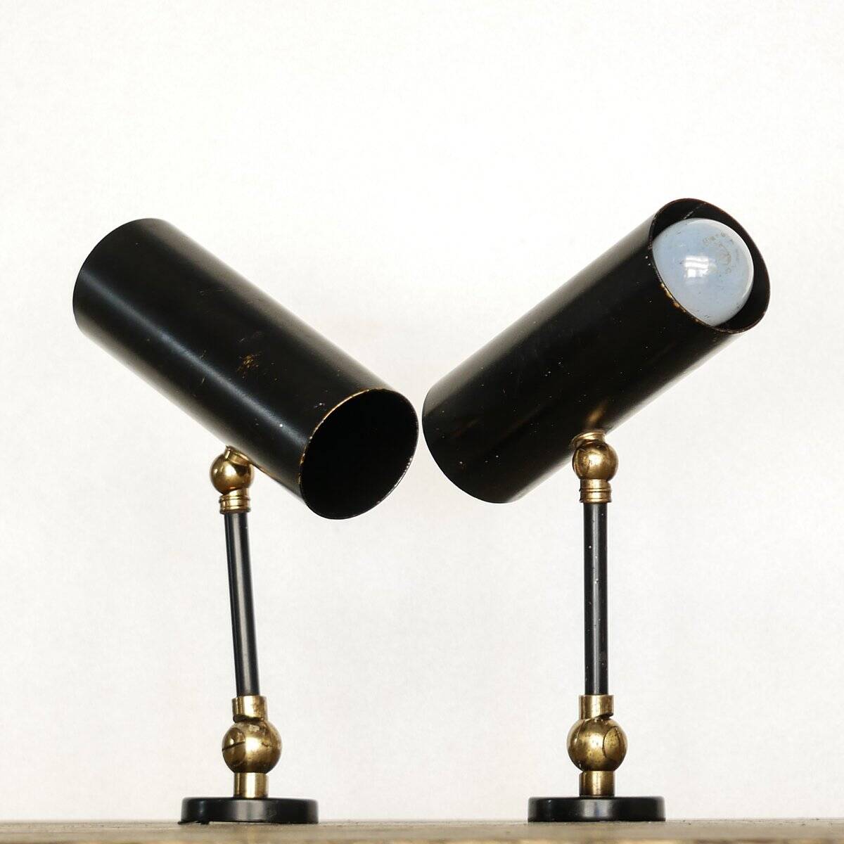 2 appliques dans le goût de Gino Sarfatti pour Arteluce, années 50