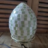 Green mosaic glass egg lamp night light