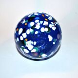 Biot vase in blue bubbled blown glass, design 2000, signed Arnold