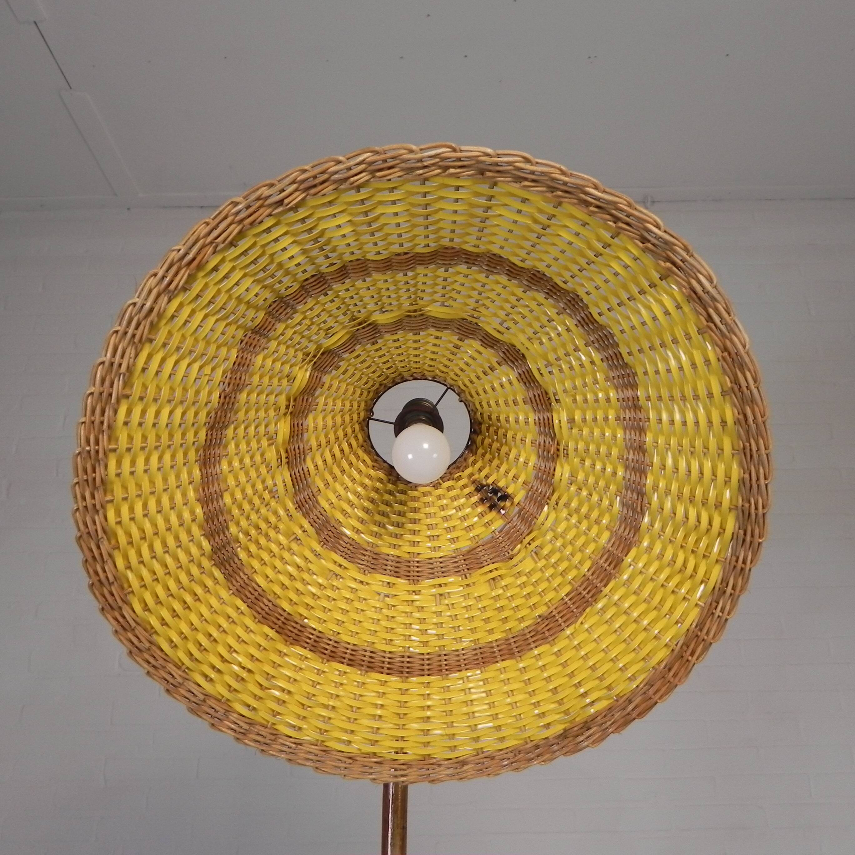 Bamboo floor lamp, 1950s