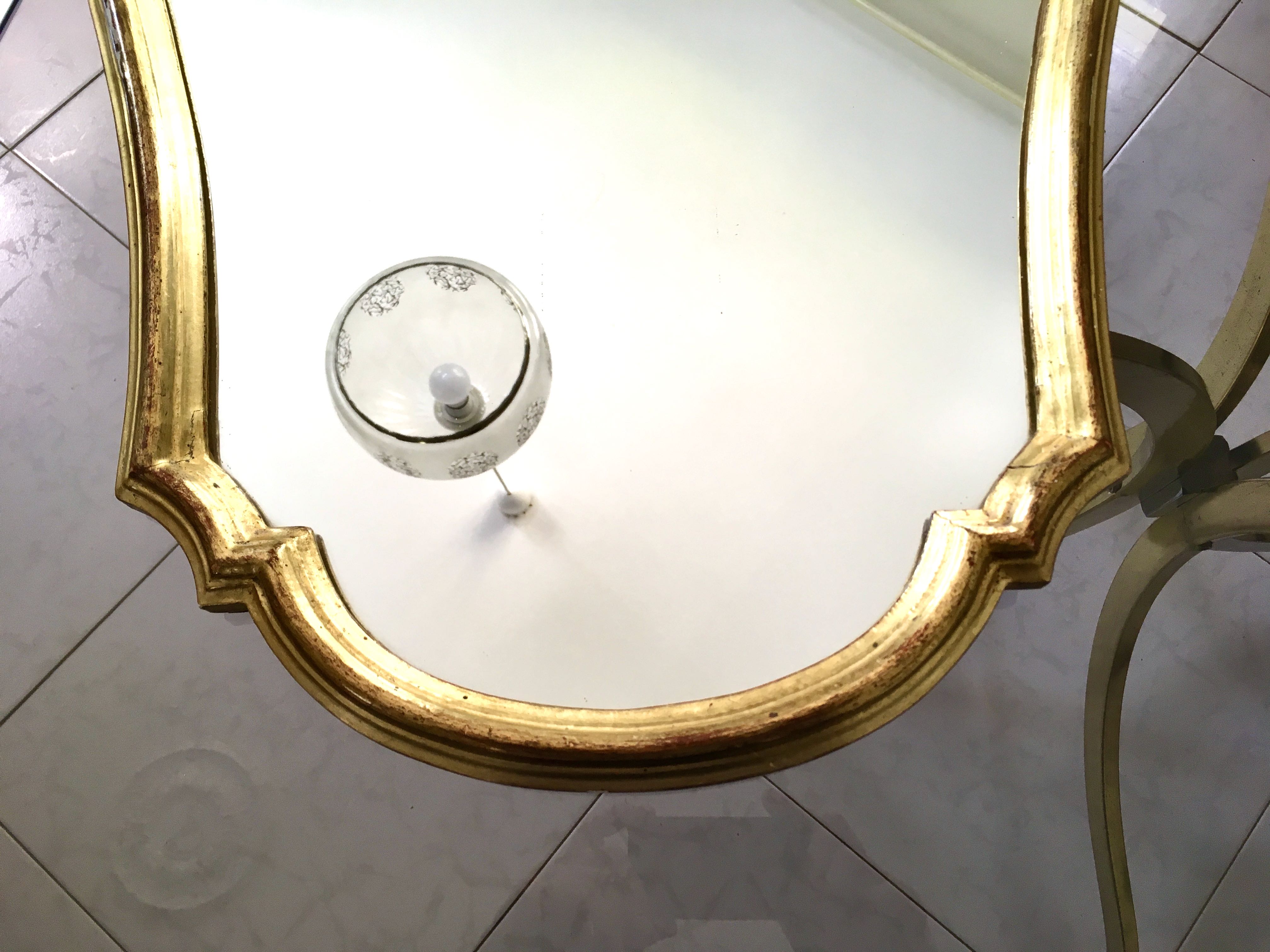 Baroque mirror in gilded wood – 63.5x45 cm - 70s.