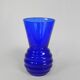 Art Deco vase with ribbed base, cobalt blue, 1930s