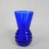Vase Art déco avec base nervurée, bleu cobalt, années 1930