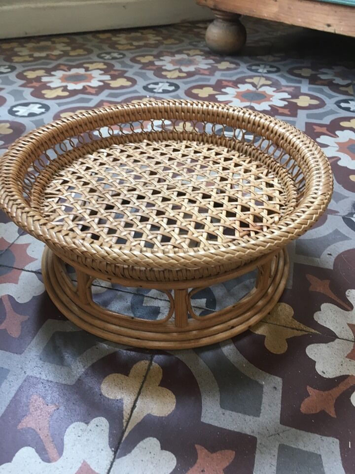 Canning basket and 70s rattan