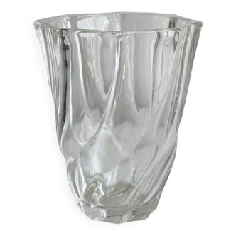 Small twisted glass vase, sleek modern design