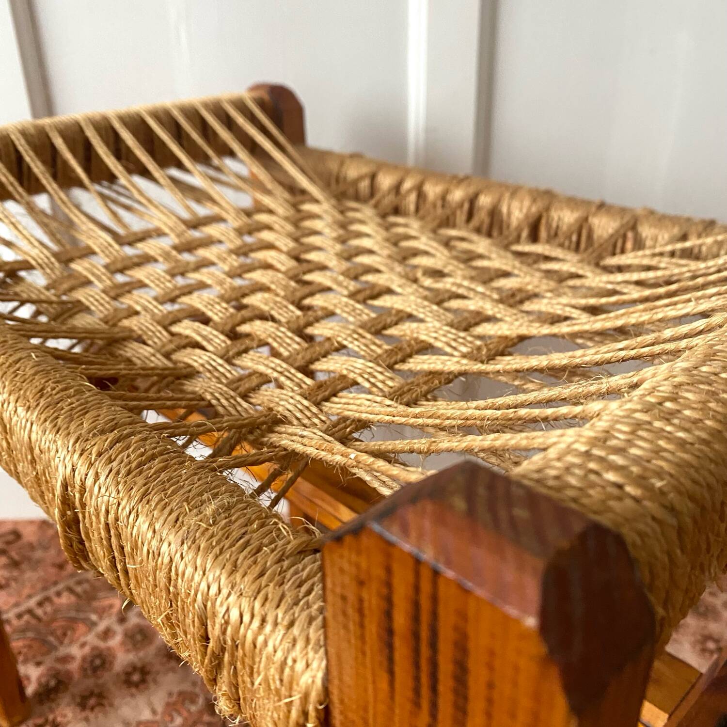 1960s woven seat stool