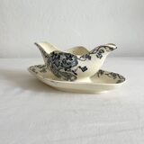Saucière ancienne en terre de fer "Les Violettes" Salins