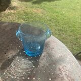 Vintage Biot Blue Blown Glass Ice Bucket