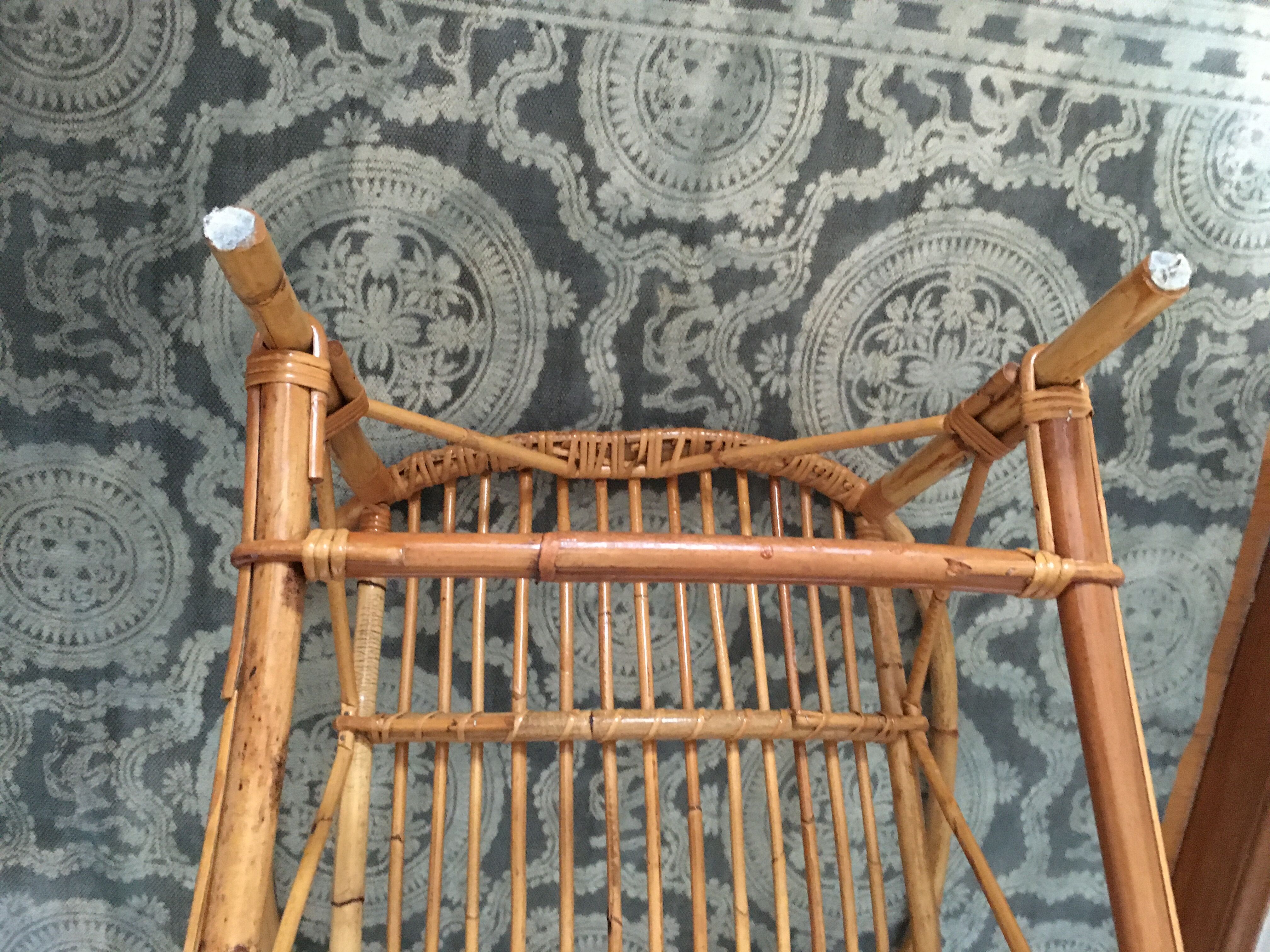 1960 rattan basket chair
