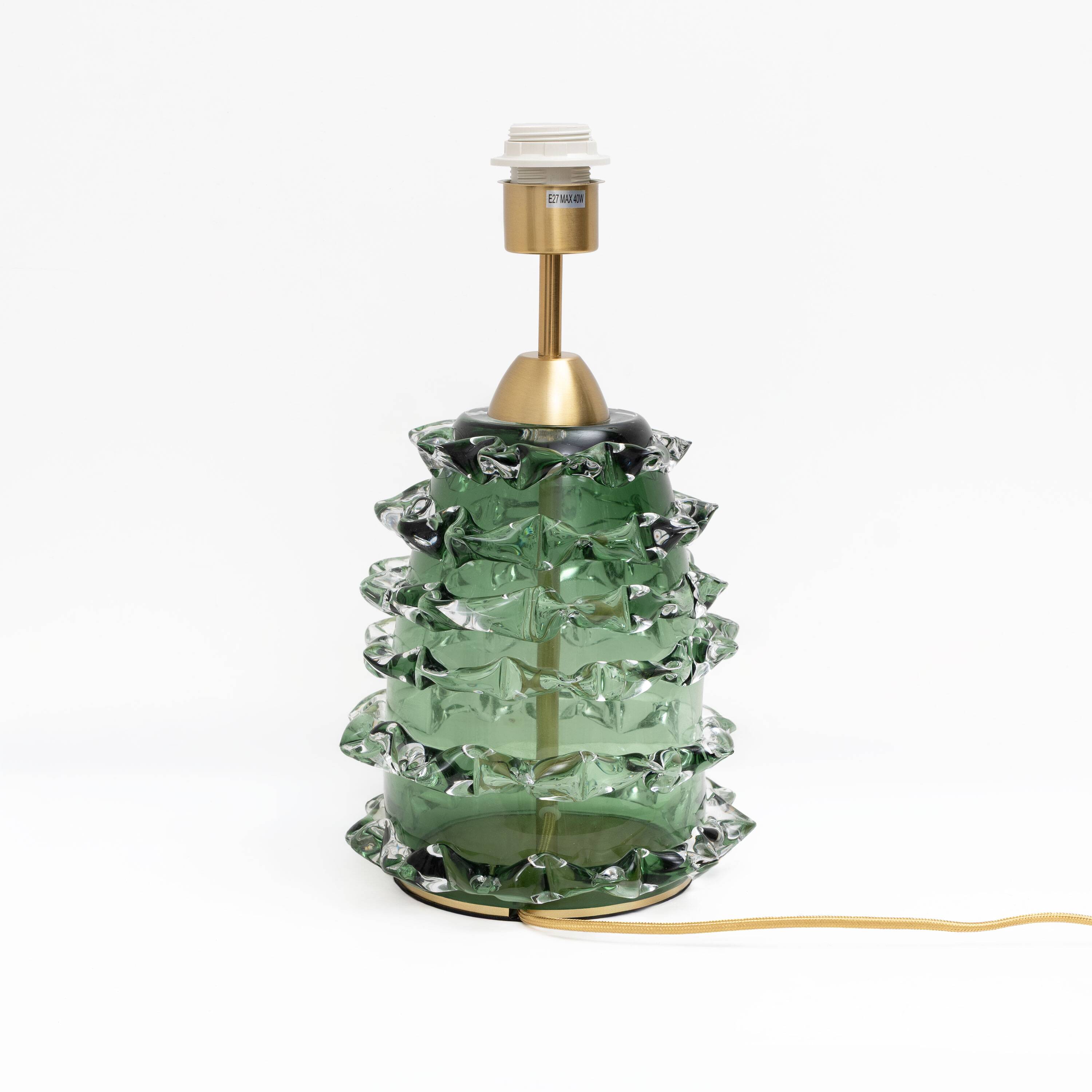 Paire de lampes de table en verre de Murano Rostrato vert