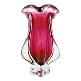 Vase d'Art organique Josef Hospodka - Sommerso rubis, mandarine