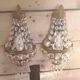 Pair of wall lights with crystal and brass tassels Height 36 cm