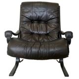 Vintage Mid Century Ingmar Relling Leather Lounge Chair