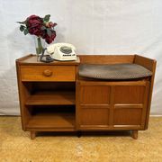 Mid-century retro vintage teak telephone seat by Nathan 1960–1970  Stylish