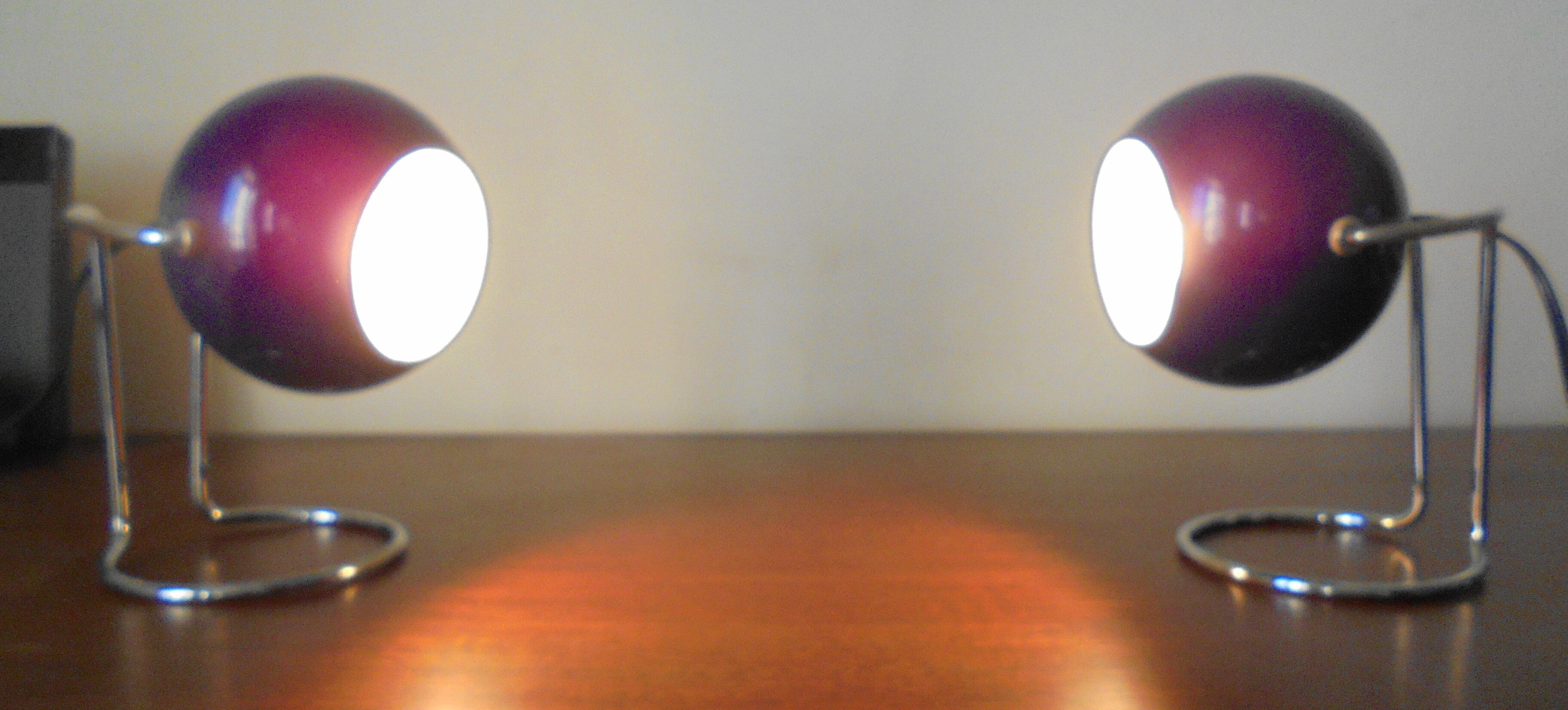 Pair of Eyeball bedside lamps from the 70s