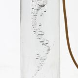 Daum France, cylindrical bubble glass lamp, circa 1975