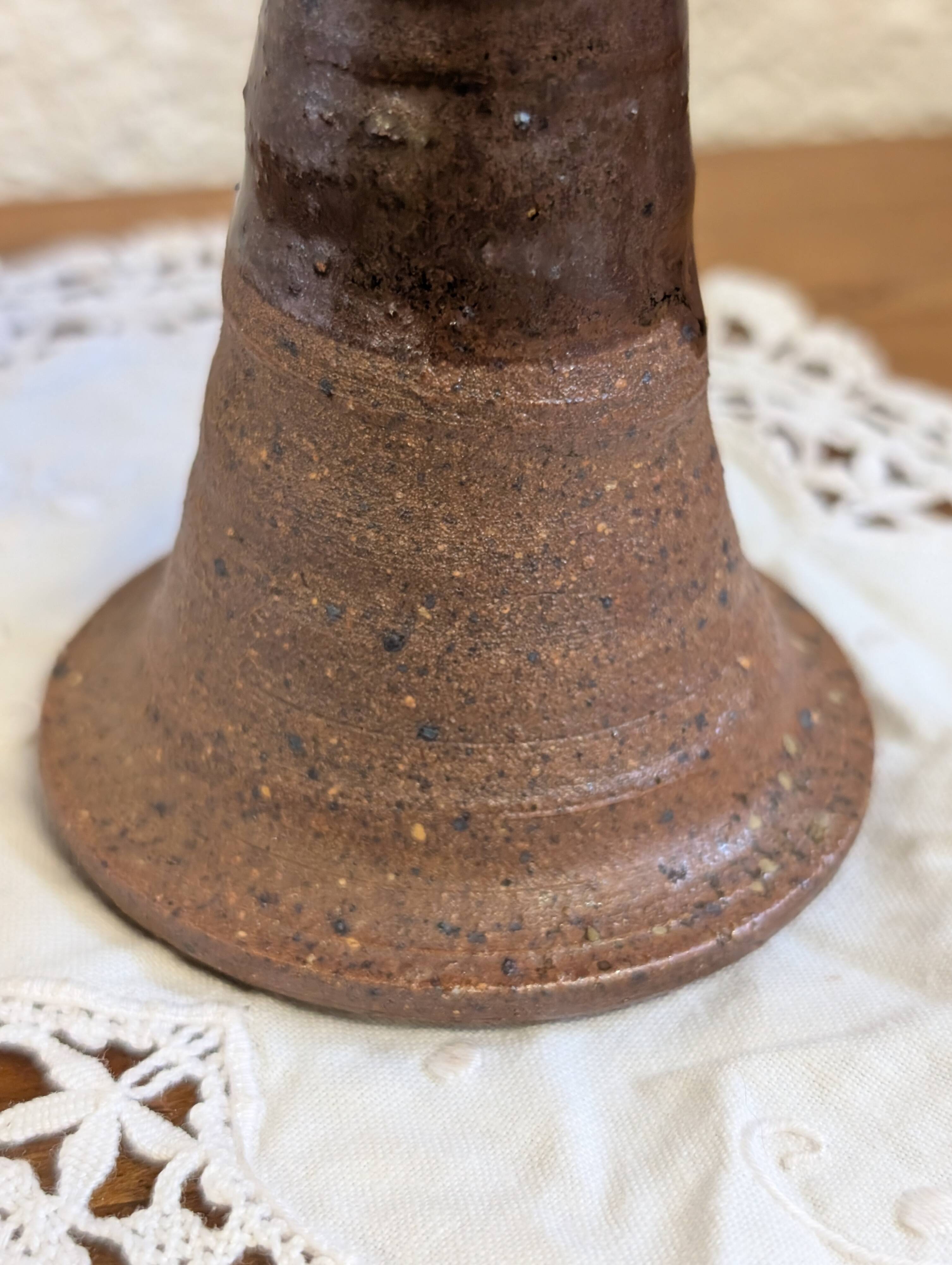 Vintage stoneware candlestick