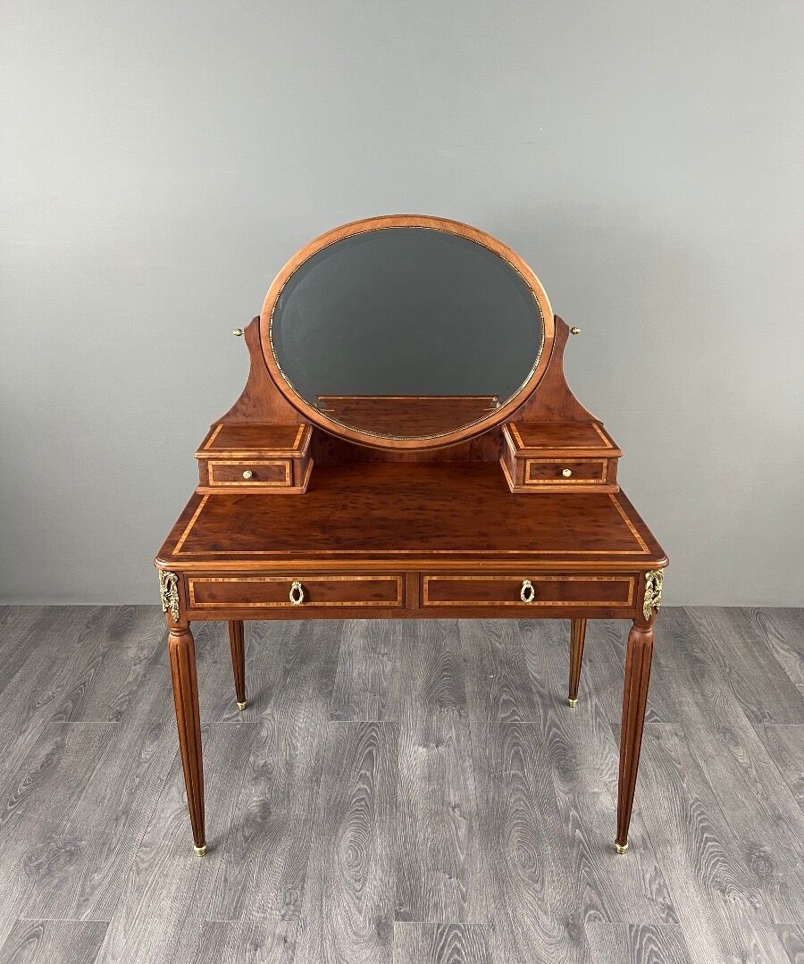 Louis XVI style dressing table in marquetry, 20th century