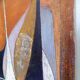 Abstract oil painting on canvas by gelper mon (belgium 1930)