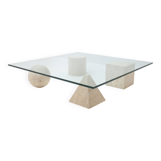 Metafora travertine coffee table by Massimo & Lella Vignelli, Italy