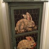 Decorated shelf cabinet 3 rabbits