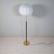 Mid-century black leather and brass floor lamp by Falkenbergs Belysning, Sweden, 1960s.