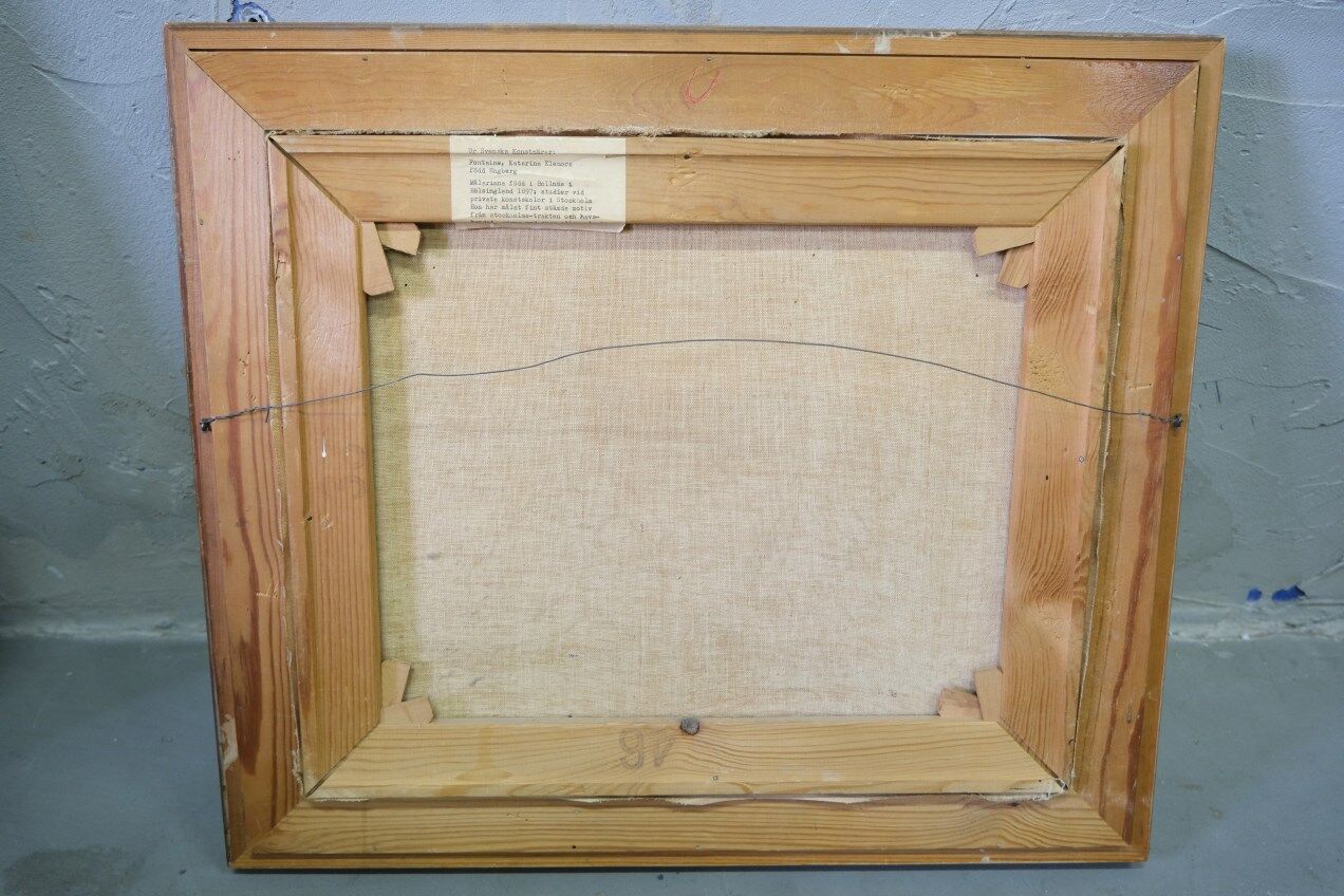 Katarina Fontaine, Swedish Modern Landscape, Oil on Panel, 1950s, Framed