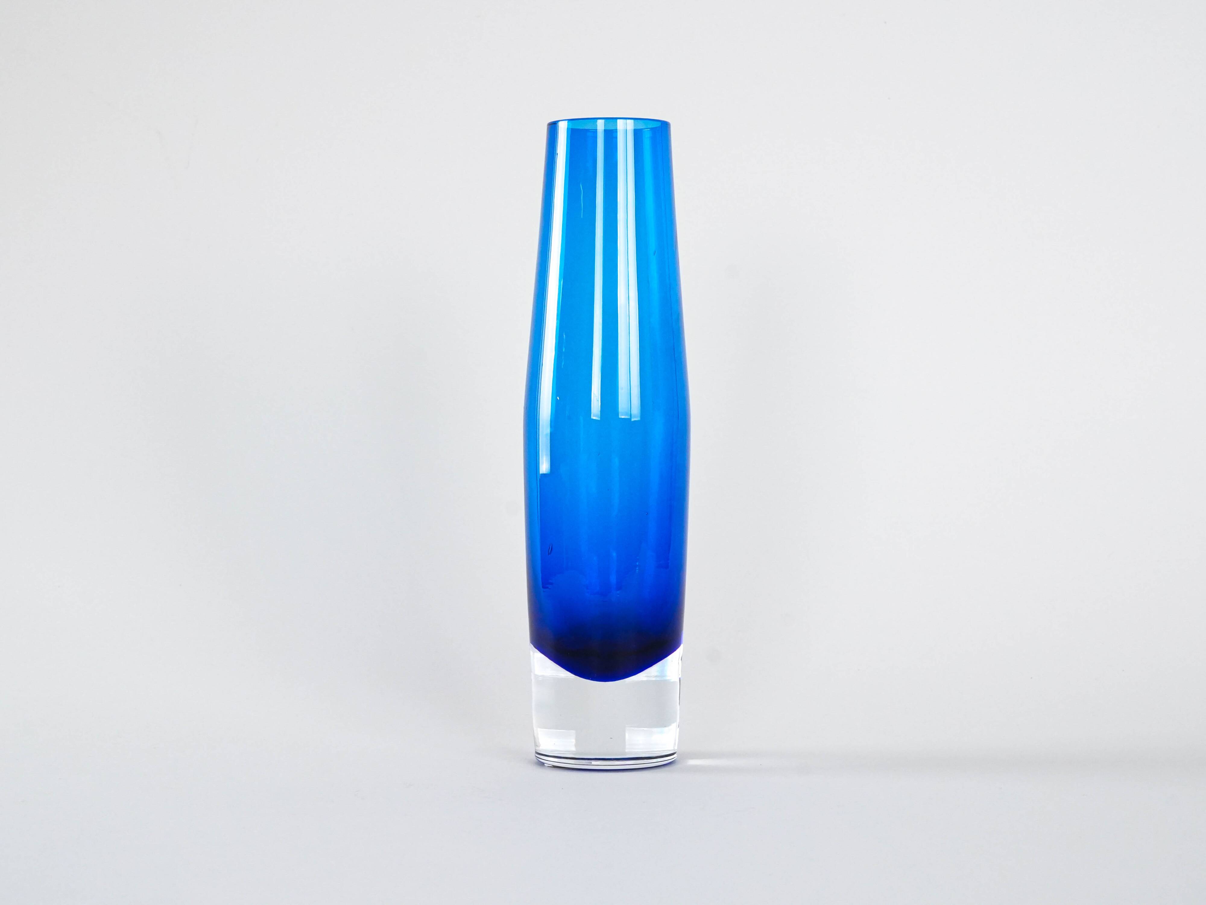 Cobalt glass vase, Danish design, 1960s, production: Denmark