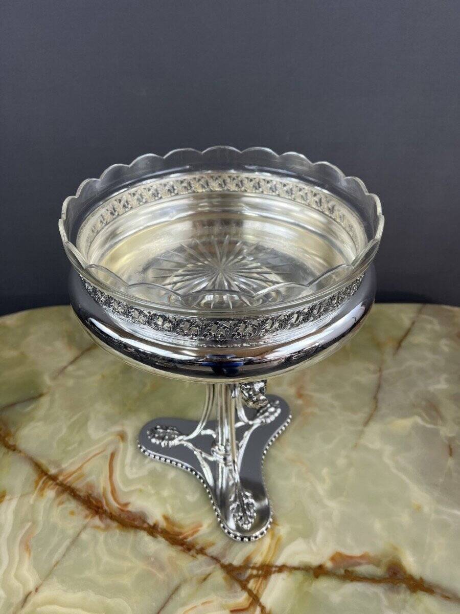 Baccarat crystal and silver-plated metal cup, 19th century