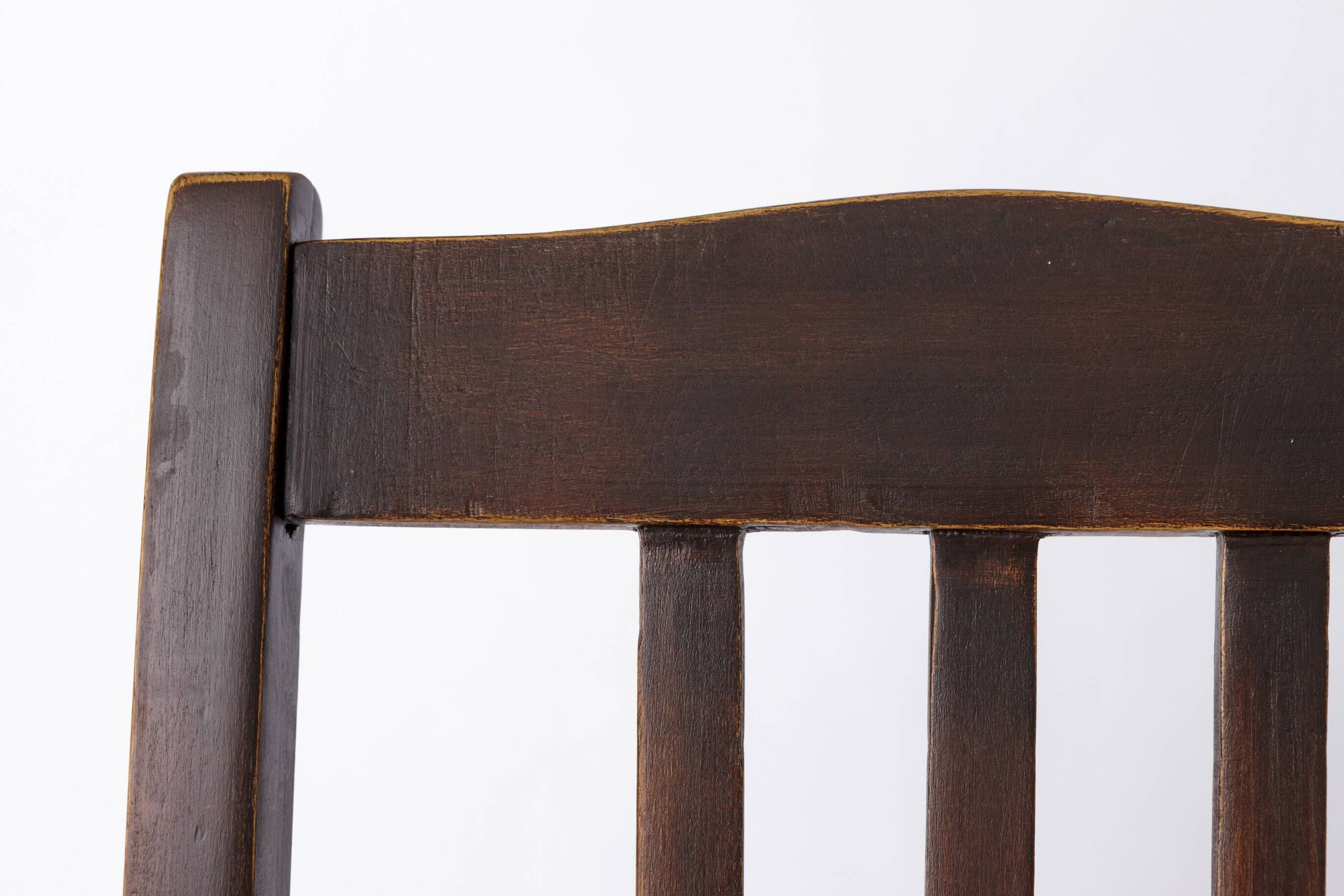 Antique Beech Wood Chair – 1940s German Desk or Dining Chair with New Cane