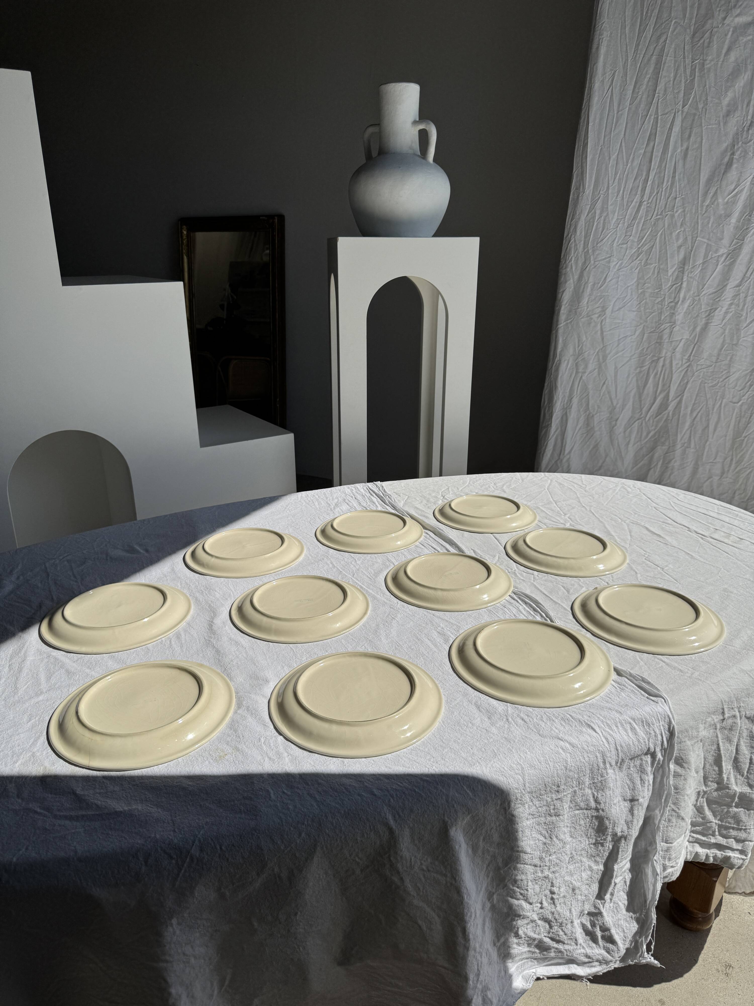 Set de 12 couverts de table SHISO Porcelaine Blanc/bleu