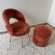 Chaise et pouf moumoute années 70