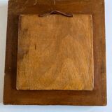 Arts & crafts 1970 mirror in incised resin