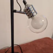 Vintage Swan Neck Lamp in Black Metal and Chrome