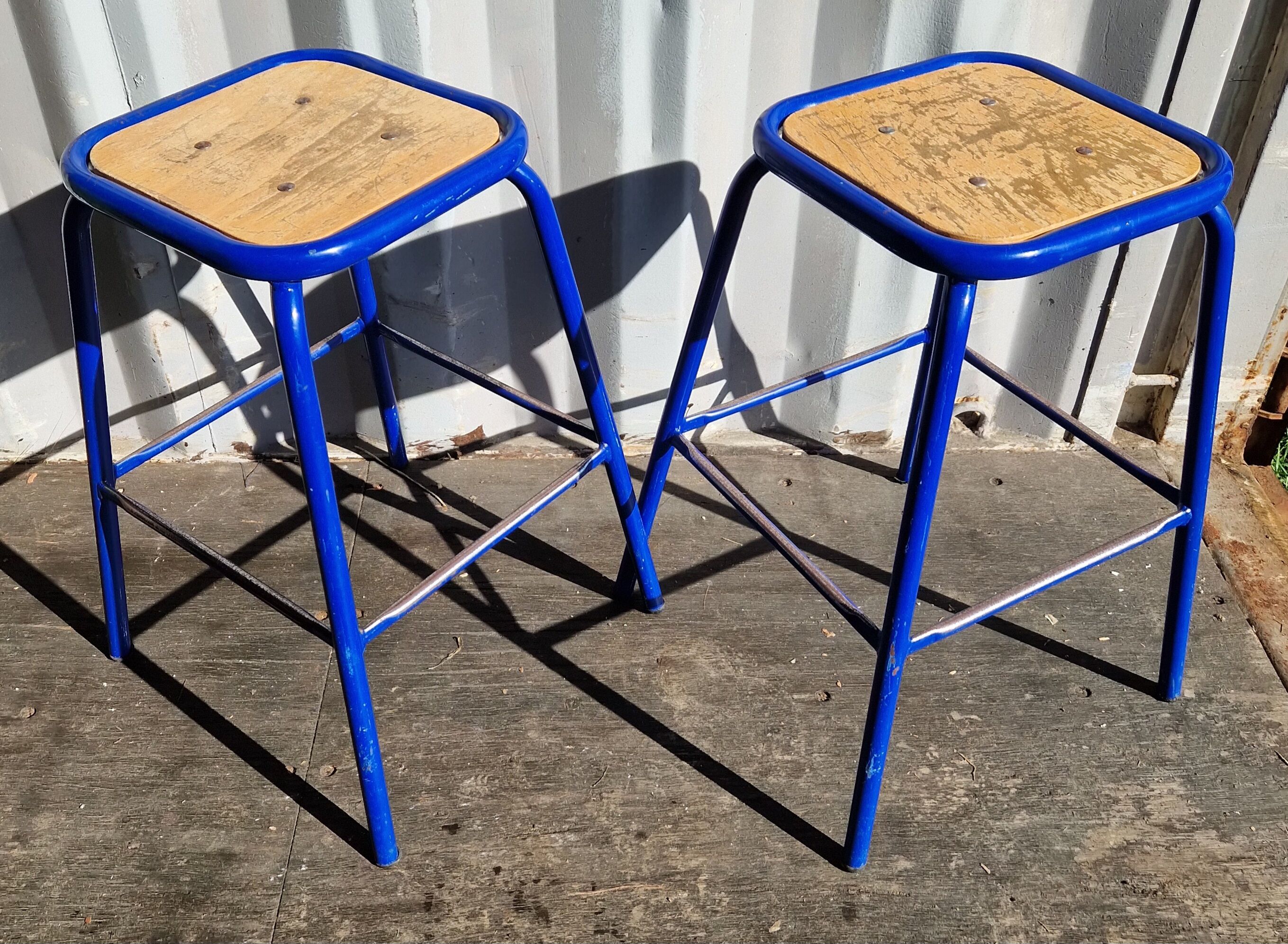 Pair of industrial stools