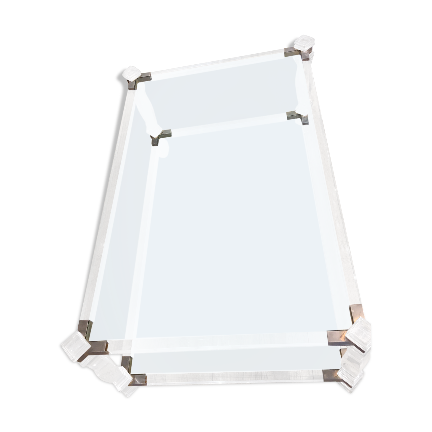 Glass and plexiglass coffee table