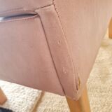 Pink faux leather bistro bench for 3 people