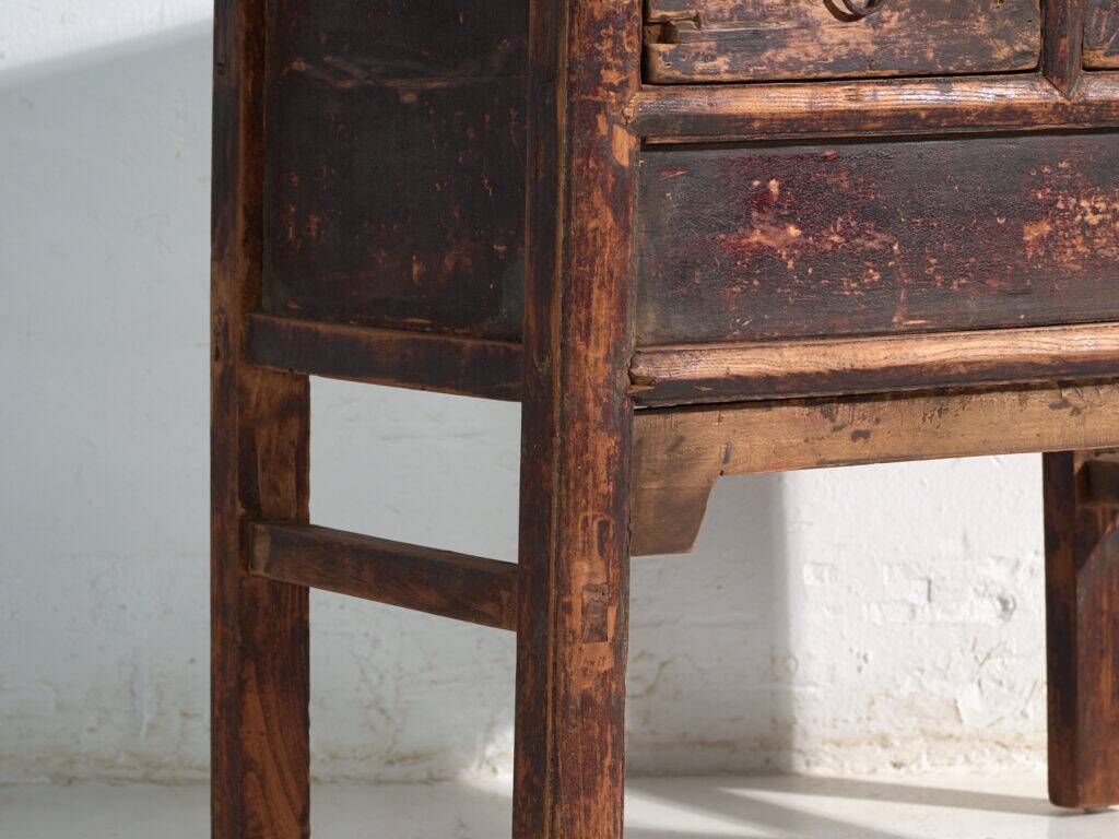 Antique Chinese console with three drawers and dark patina – China, circa 1900