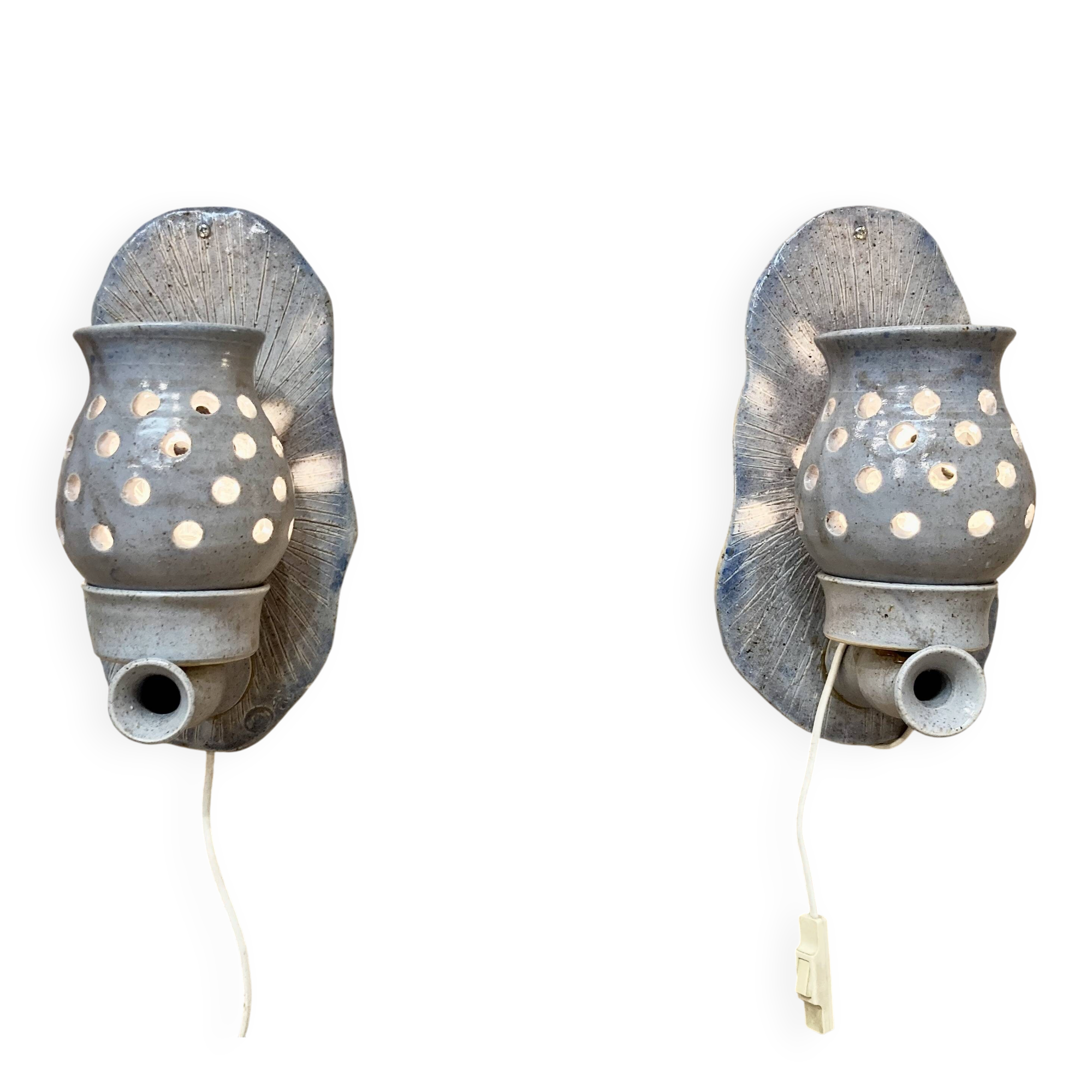 PAIR OF CERAMIC WALL LIGHTS 1960.